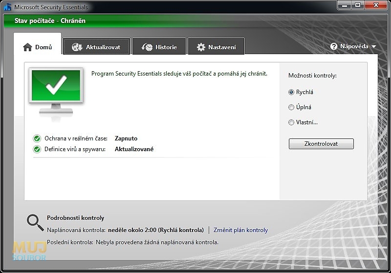 Microsoft Security Essentials česky 64 bitu zdarma