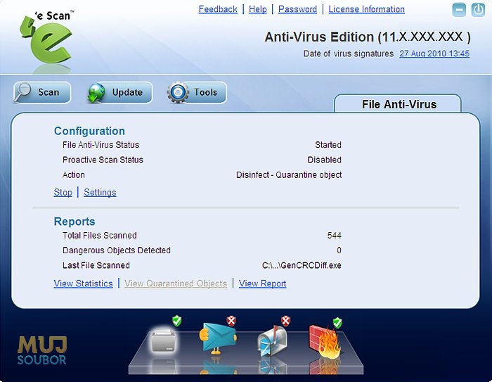 Rozhraní antiviru eScan