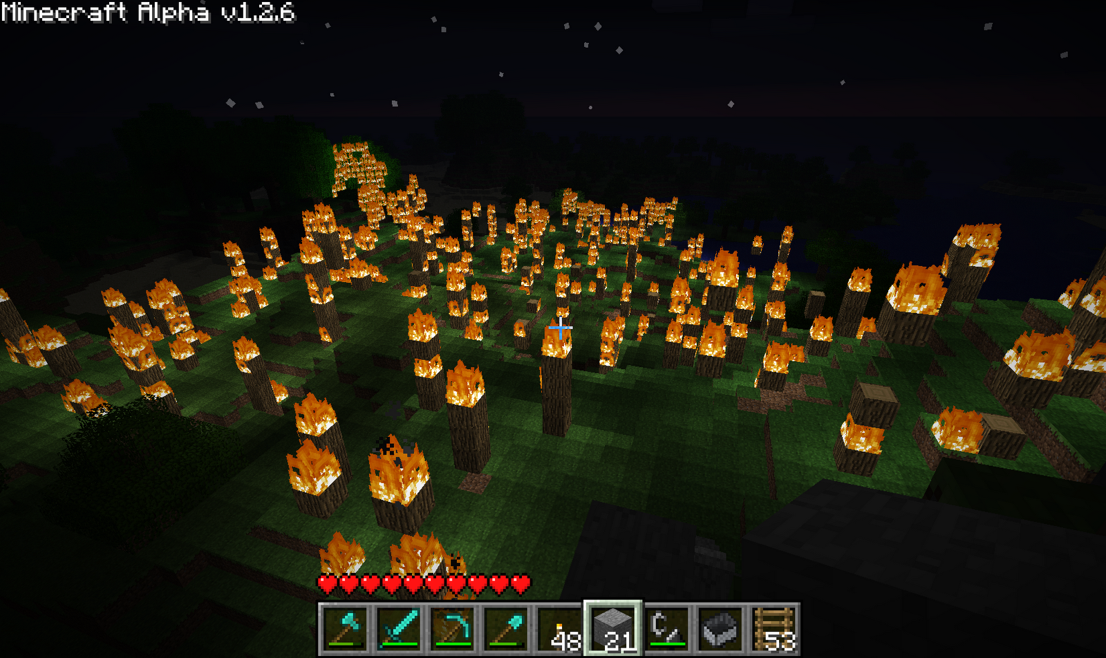 Hořící les