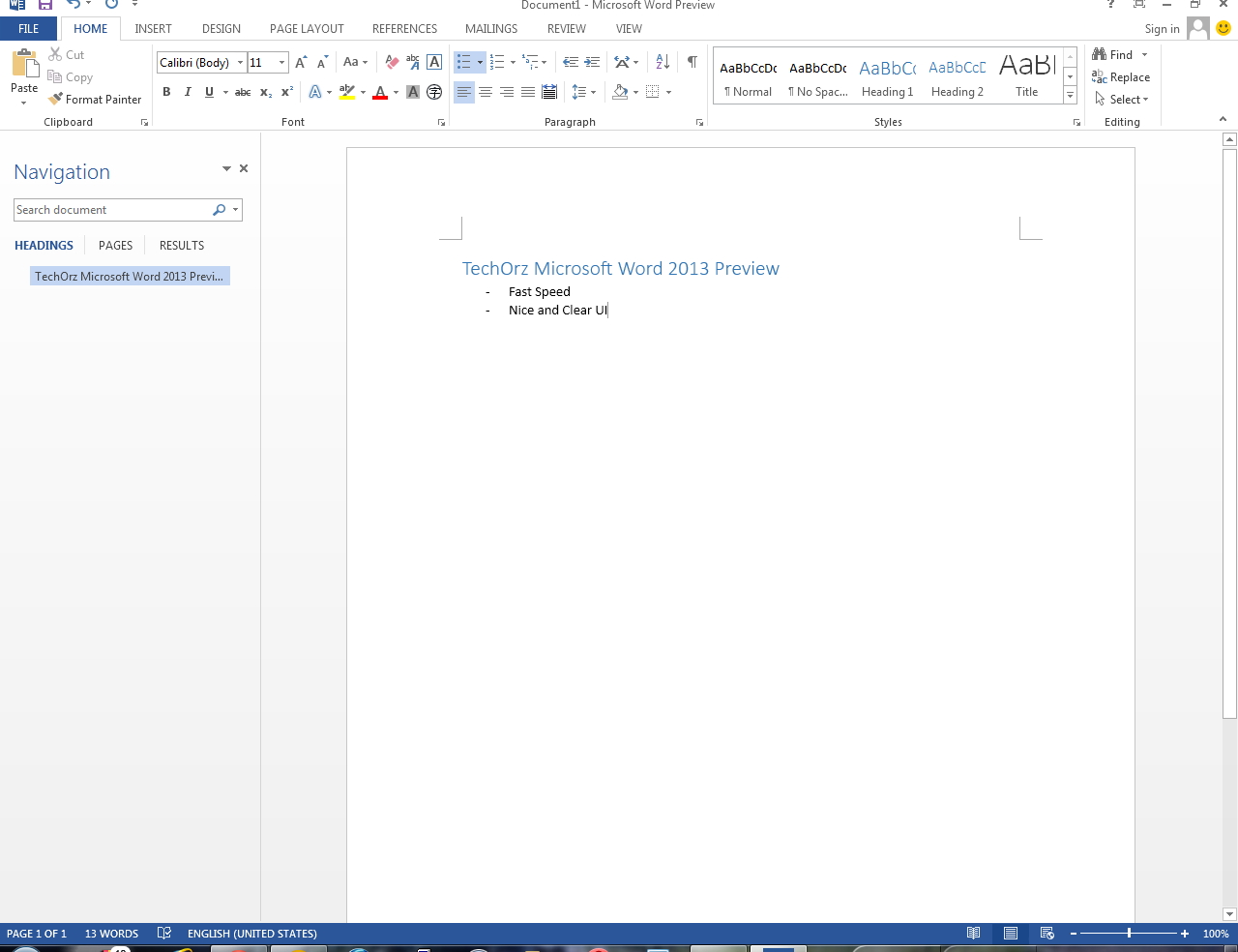 MS Office 2013 Word