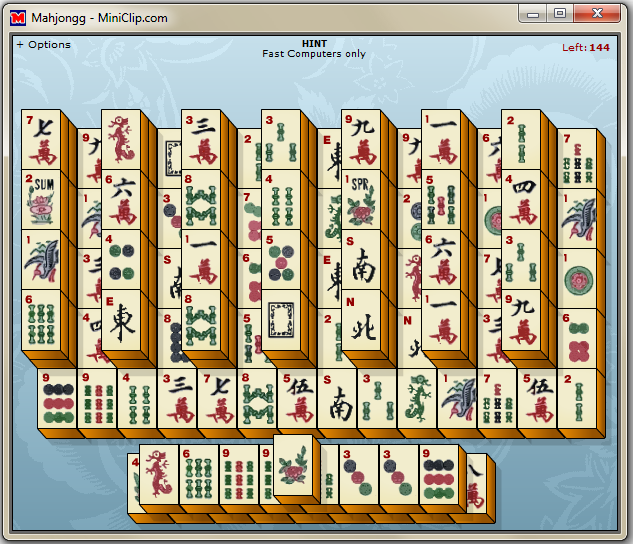 Mahjongg Classic prostředí hry