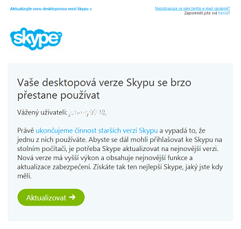 Email od Skypu