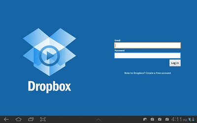 Dropbox rozhraní