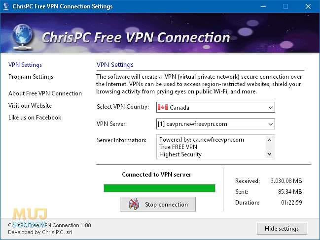 Připojení na VPN server