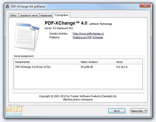 PDF-Xchange - Informace o programu